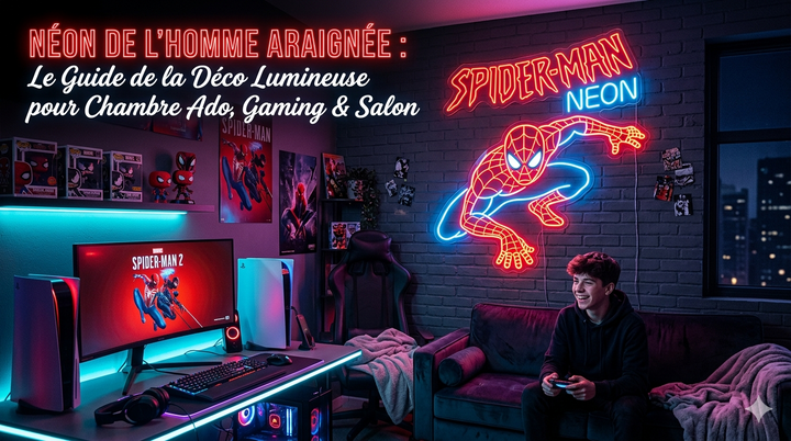 Néon Spider-Man : le guide de la déco lumineuse pour chambre ado, gaming & salon