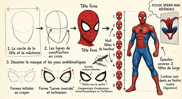 Spider-Man tekenen: makkelijk, stap voor stap