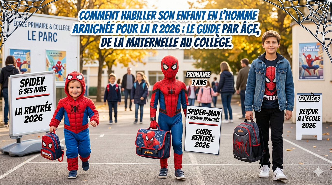Comment habiller son enfant en Spider-Man pour la rentrée 2026 : le guide par âge, de la maternelle au collège