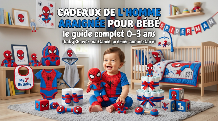 Spider-Man cadeaus voor baby's: de complete gids 0-3 jaar (babyshower, geboorte, eerste verjaardag)