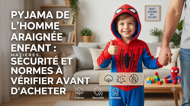 Spider-Man pyjama voor kinderen: materialen, veiligheid en normen om te checken voor je koopt