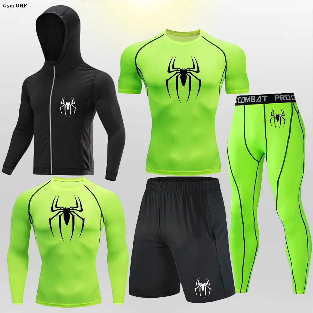 Pack Complet de Sport Spider-Man (Short / T-Shirt / T-shirt Manche Longue / Gilet / Legging)