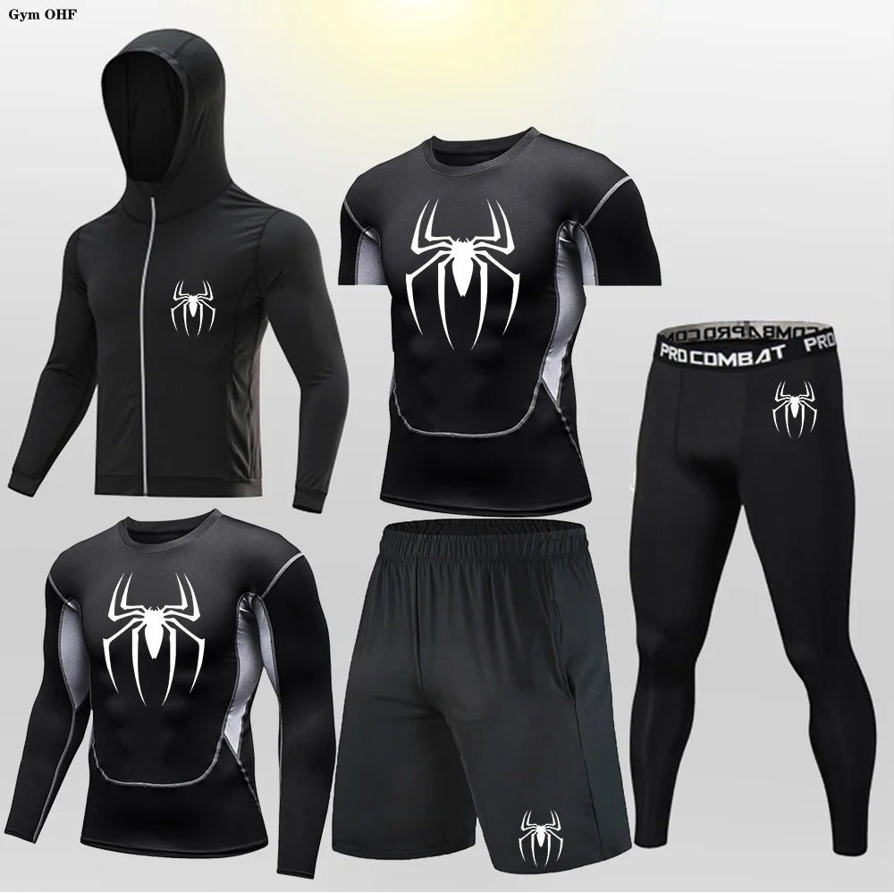 Pack Complet de Compression Spider-Man (Gilet-T-shirt-legging-short)