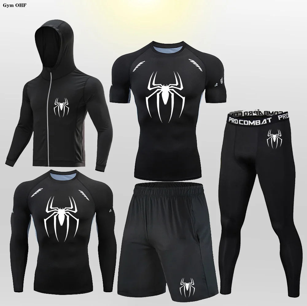 Pack Complet de Sport Spider-Man (Short / T-Shirt / T-shirt Manche Longue / Gilet / Legging)