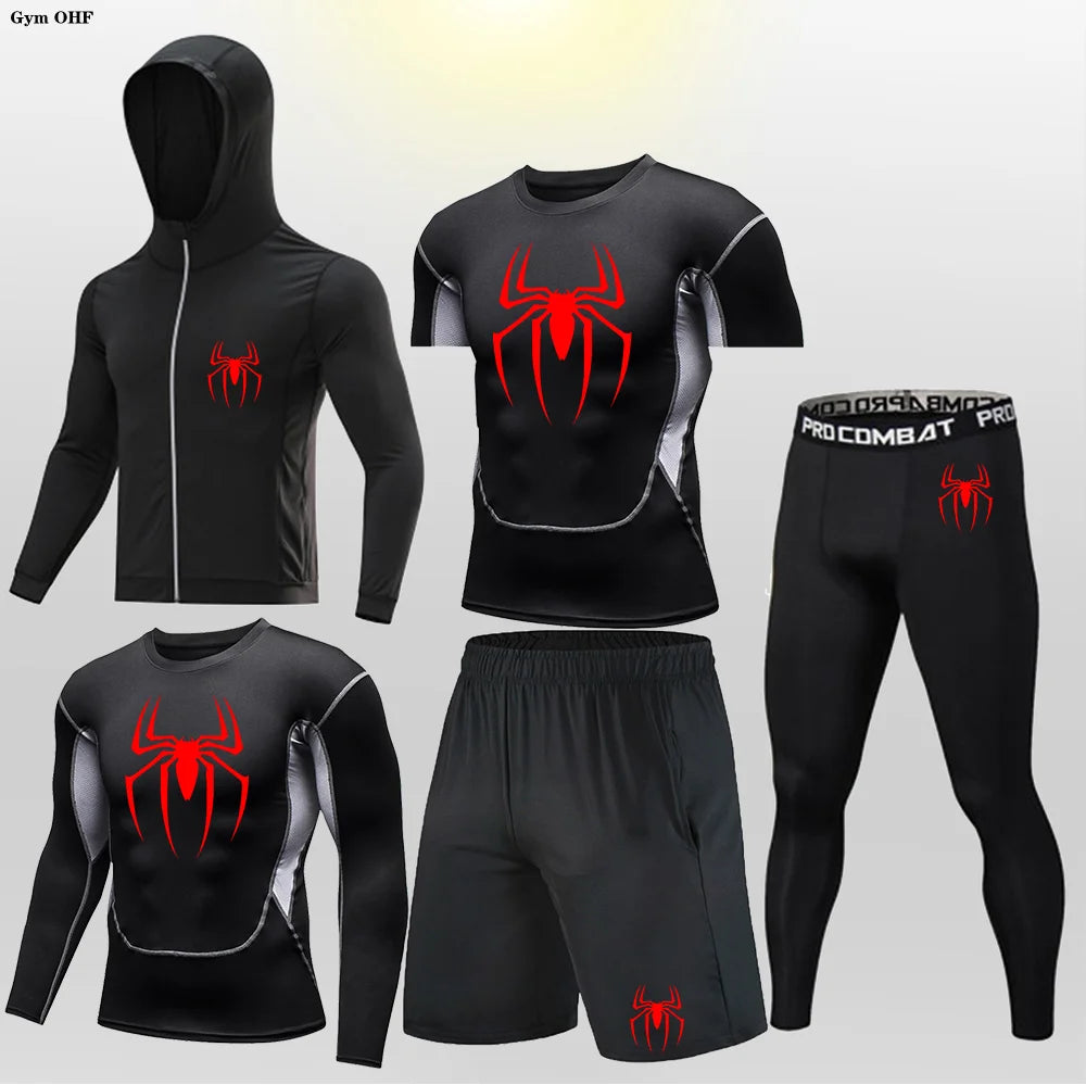 Pack Complet de Sport Spider-Man (Short / T-Shirt / T-shirt Manche Longue / Gilet / Legging)