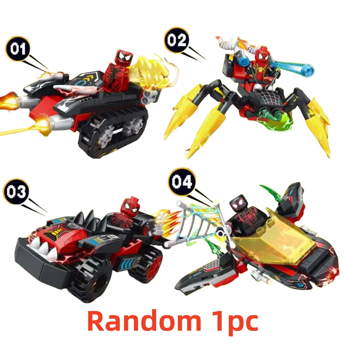 Jouet Bloc de Construction Spider-Man Voiture-Quad