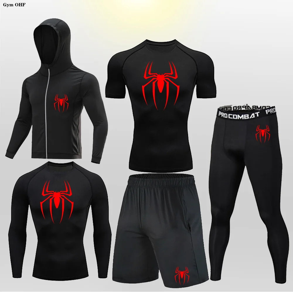 Pack Complet de Sport Spider-Man (Short / T-Shirt / T-shirt Manche Longue / Gilet / Legging)