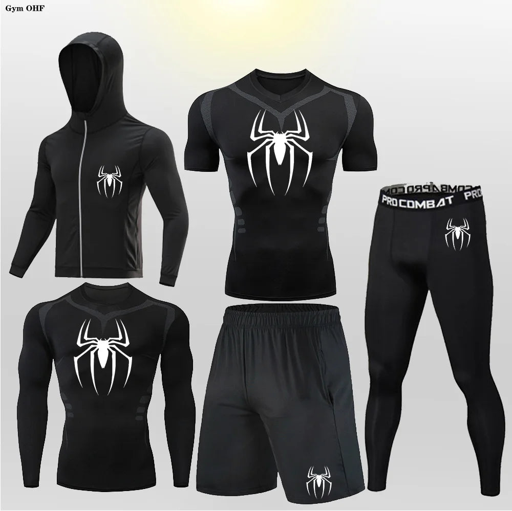 Pack Complet de Sport Spider-Man (Short / T-Shirt / T-shirt Manche Longue / Gilet / Legging)