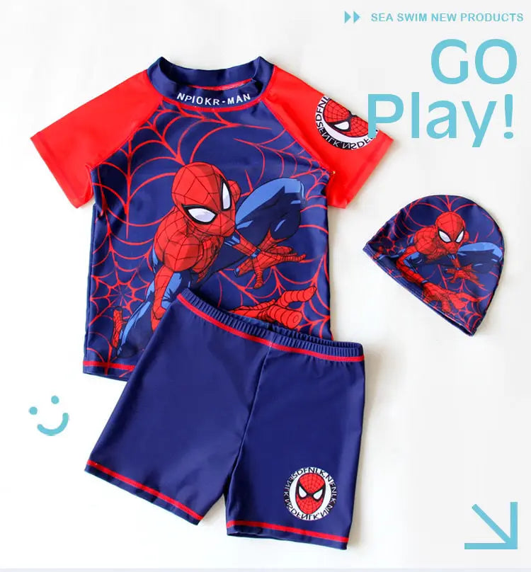 Pack complet Maillot de Bain Spider-Man et bonnet de bain pour Enfant