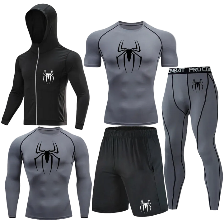 Pack Complet de Sport Spider-Man (Short / T-Shirt / T-shirt Manche Longue / Gilet / Legging)