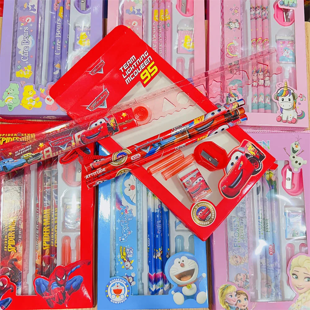 Papeterie Spider-Man, crayon, gomme, règle, taille-crayon