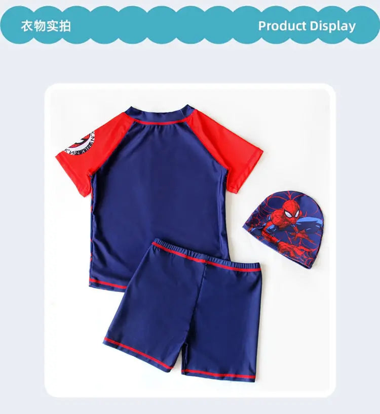 Pack complet Maillot de Bain Spider-Man et bonnet de bain pour Enfant