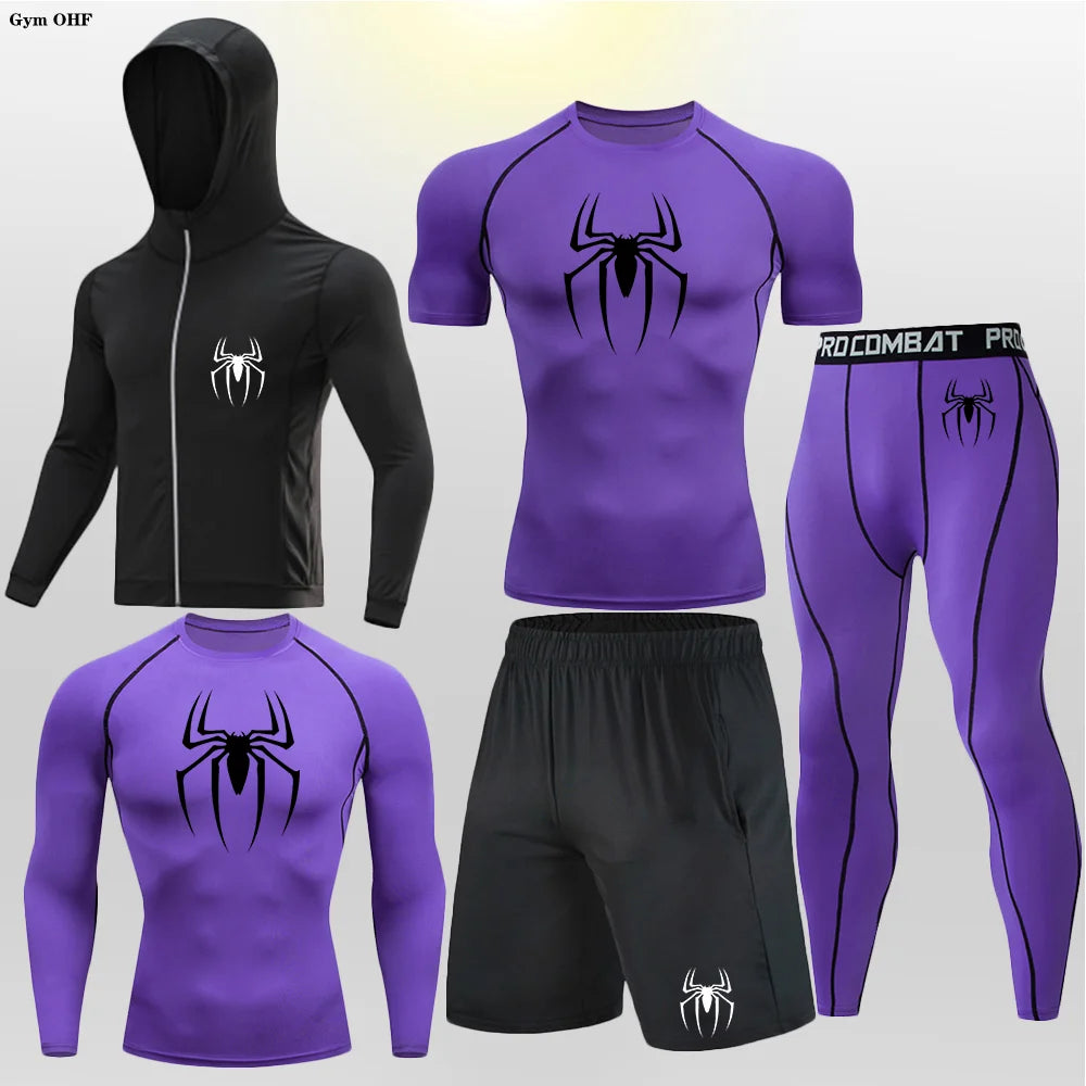 Pack Complet de Sport Spider-Man (Short / T-Shirt / T-shirt Manche Longue / Gilet / Legging)