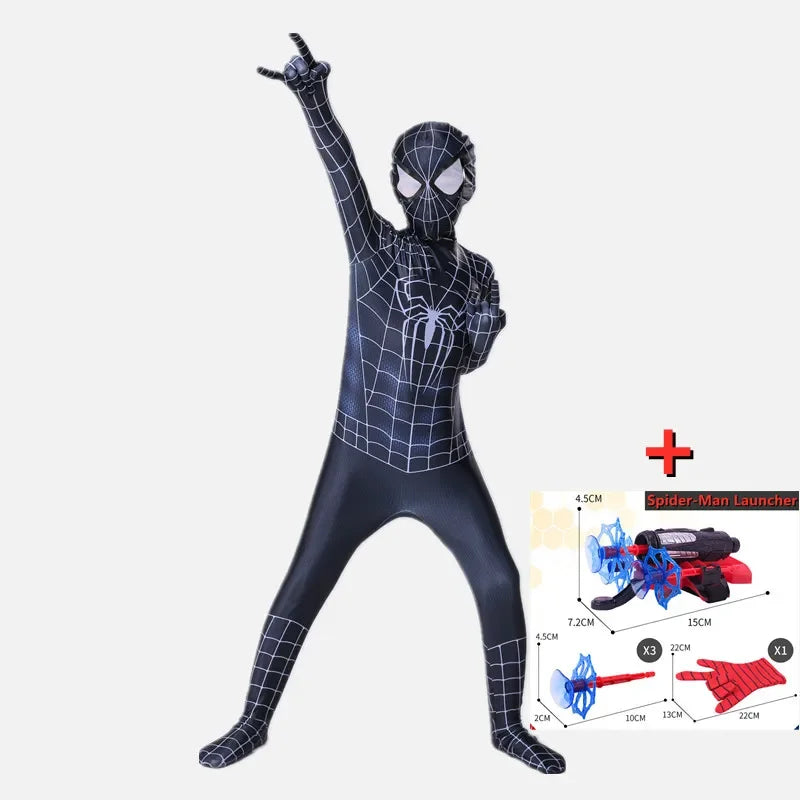 Pack Déguisement Spider-Man Noir Enfant avec Lance Toile