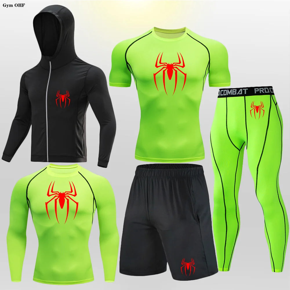 Pack Complet de Sport Spider-Man (Short / T-Shirt / T-shirt Manche Longue / Gilet / Legging)