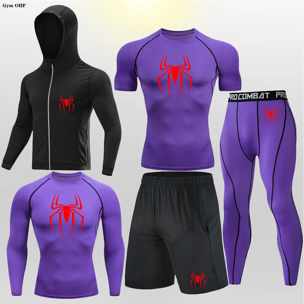 Pack Complet de Compression Spider-Man (Gilet-T-shirt-legging-short)